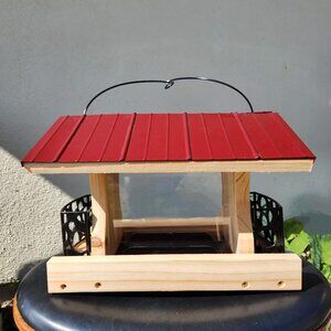 NEW Heavy Duty Bird Feeder Wood Birdhouse Garden Decor Bird House Hand Crafted